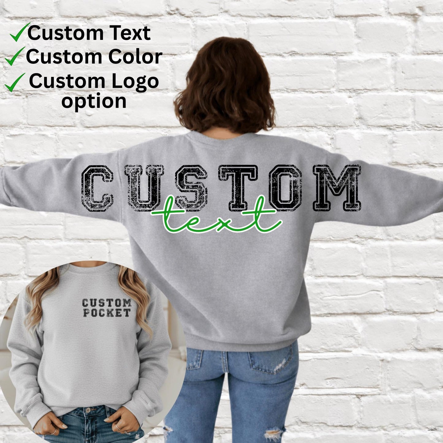 Custom mama full across the back w/ pocket design SWEATSHIRT