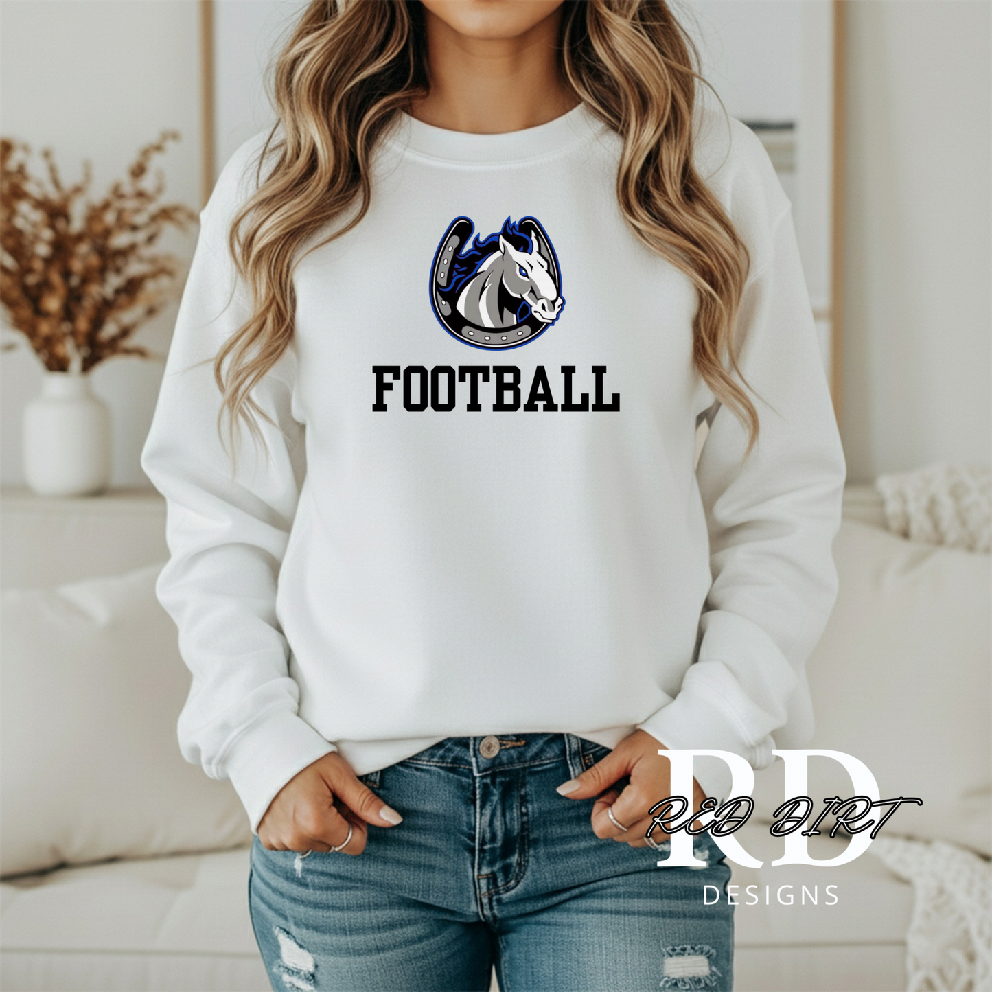 White- Colts Football (black letters)