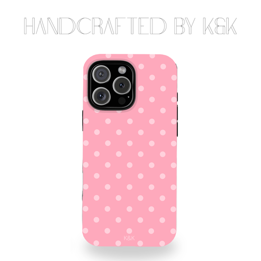 Double Pink Polka Dots IPhone Case