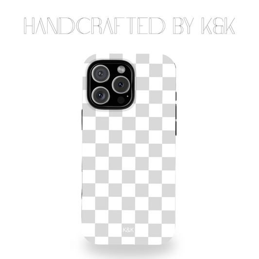 Grey Big Checks IPhone Case