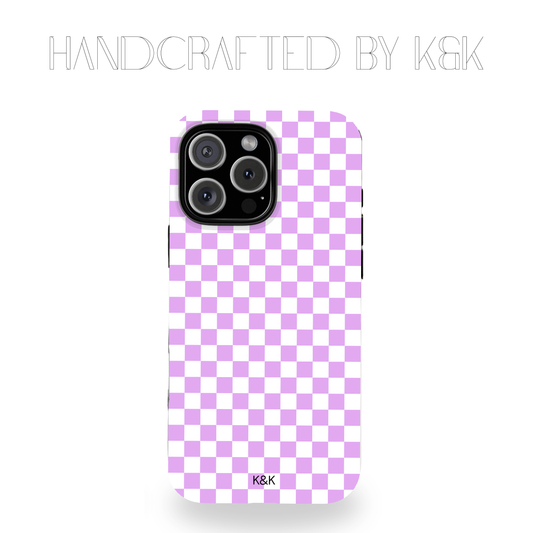 Purple Small Checks IPhone Case