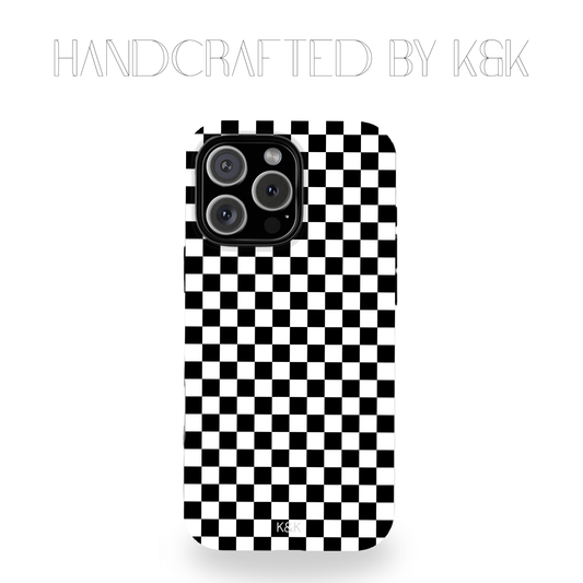Black Small Checks IPhone Case