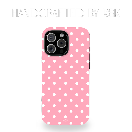 Pink & White Polka Dots IPhone Case