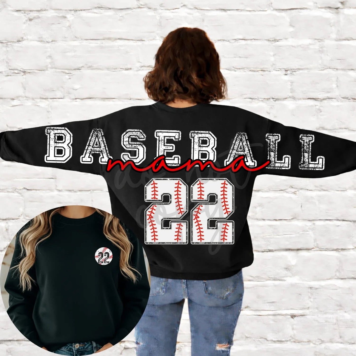 Custom mama full across the back w/ pocket design SWEATSHIRT
