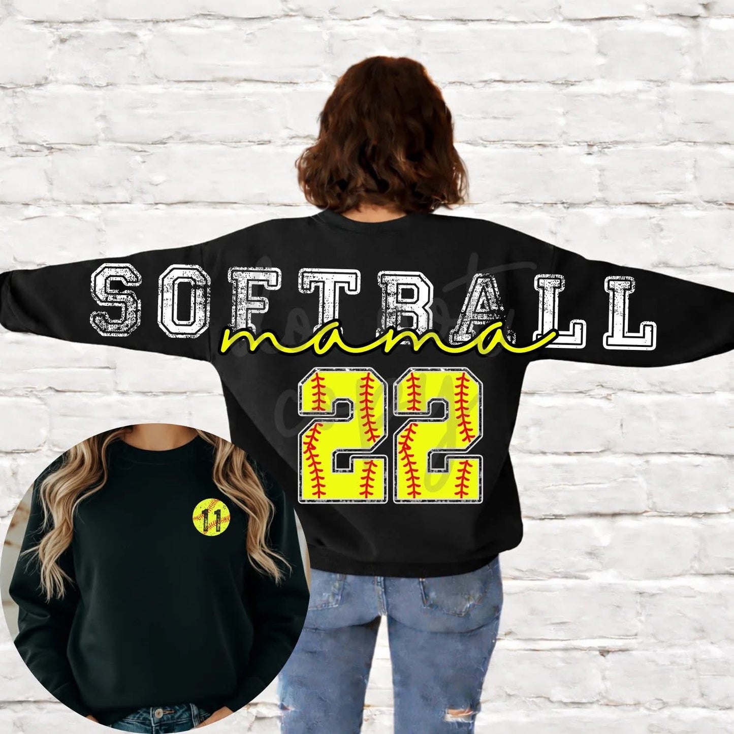 Custom mama full across the back w/ pocket design SWEATSHIRT