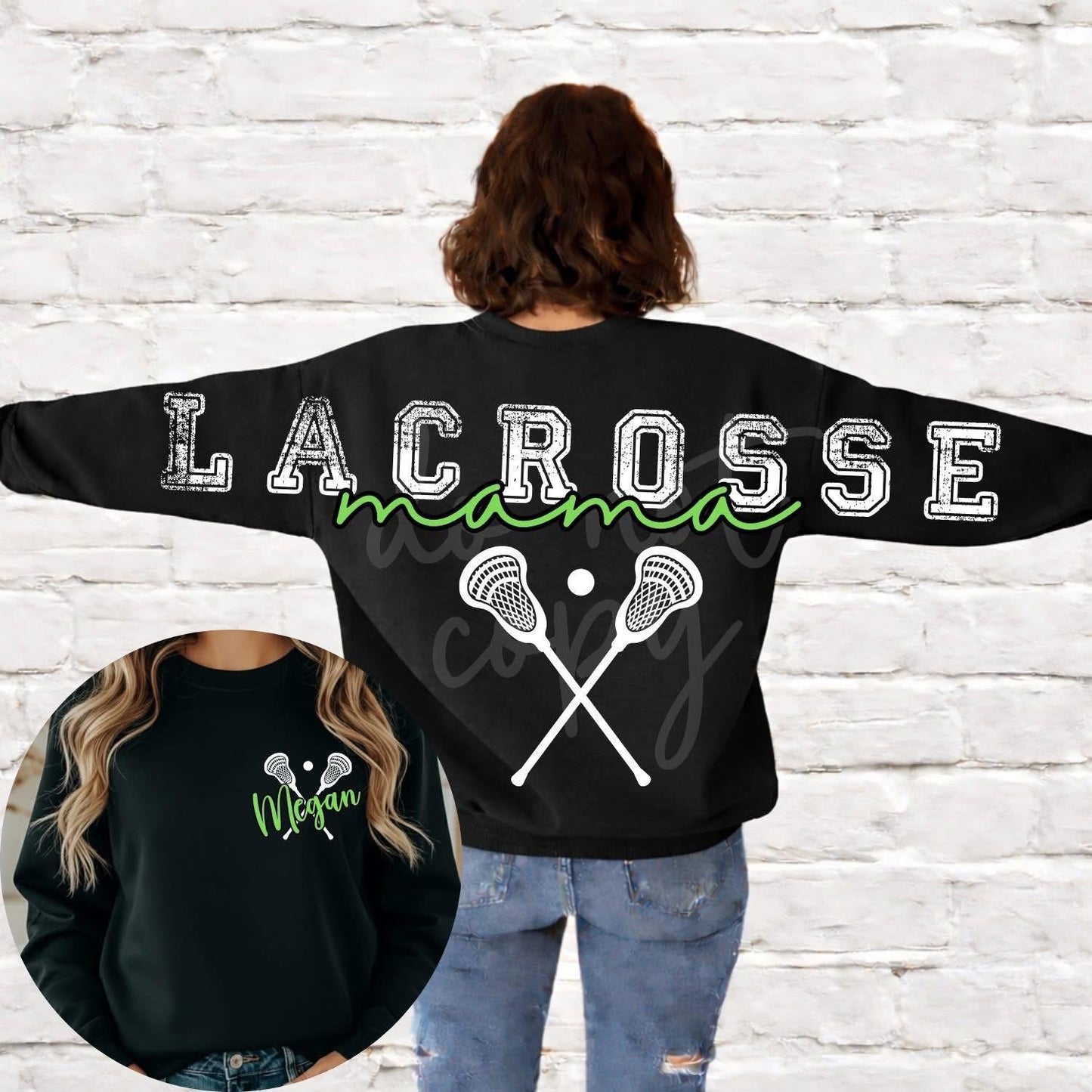 Custom mama full across the back w/ pocket design SWEATSHIRT