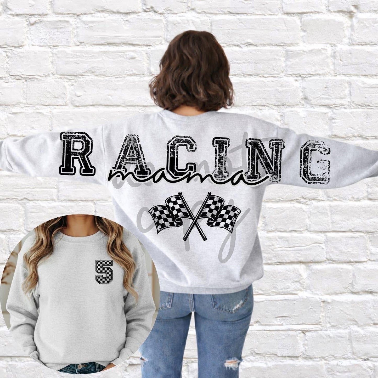 Custom mama full across the back w/ pocket design SWEATSHIRT