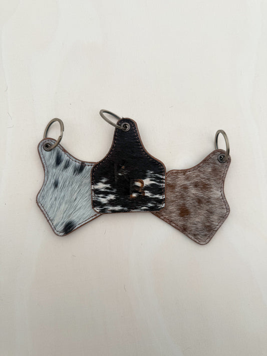 Cowhide Cowtag Keychain