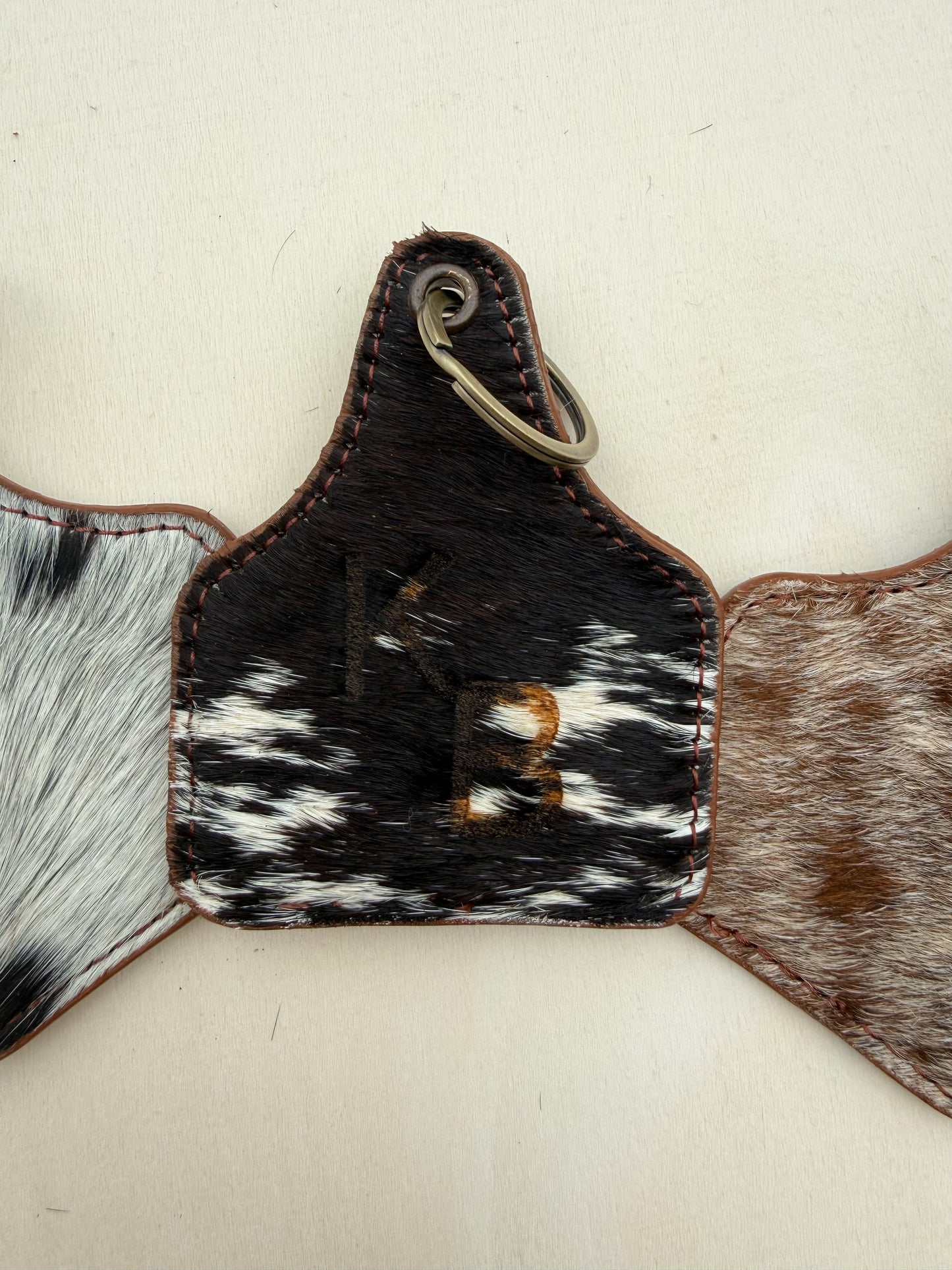 Cowhide Cowtag Keychain