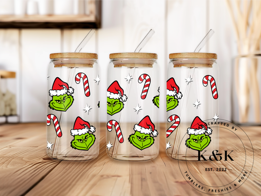 Green Guy & Candy Canes Libbey