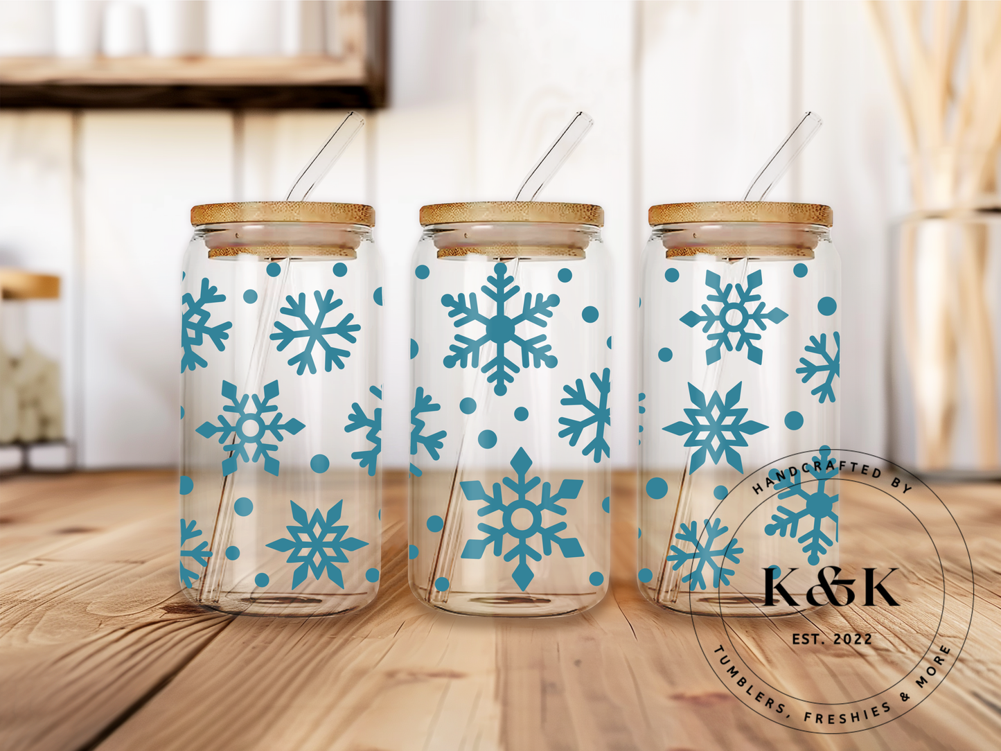 Blue Snowflakes Libbey