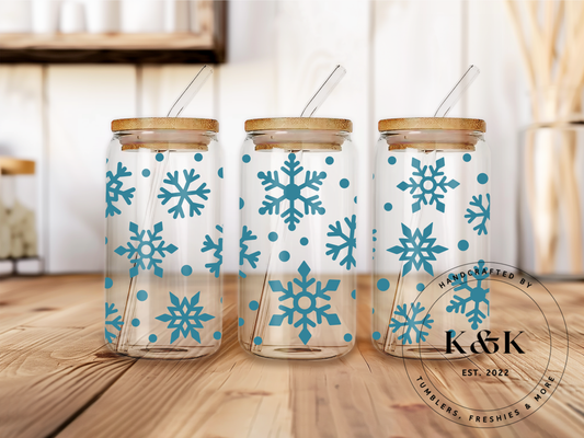 Blue Snowflakes Libbey