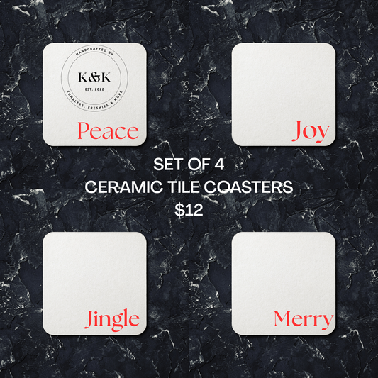Peace-Joy-Jingle-Merry Coasters