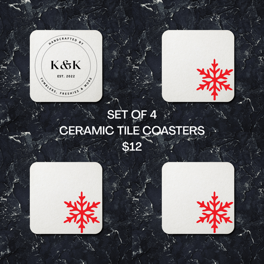 Red Snowflake Coasters