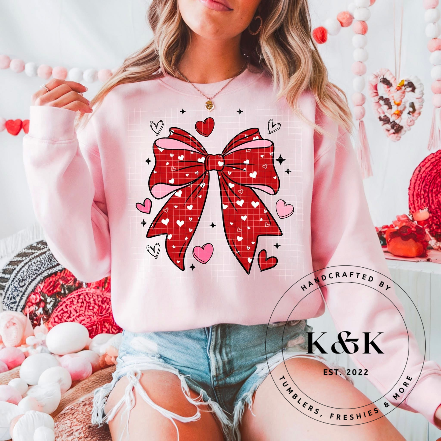 Vday Bow & Hearts